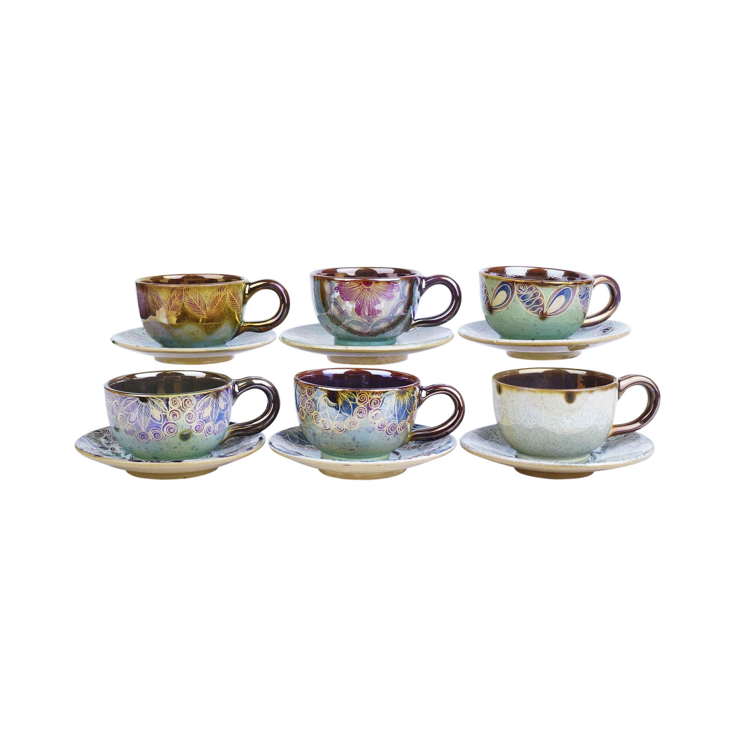 Ensemble de Tasses à Thé Persanes avec Soucoupe - Design Céramique Farhan