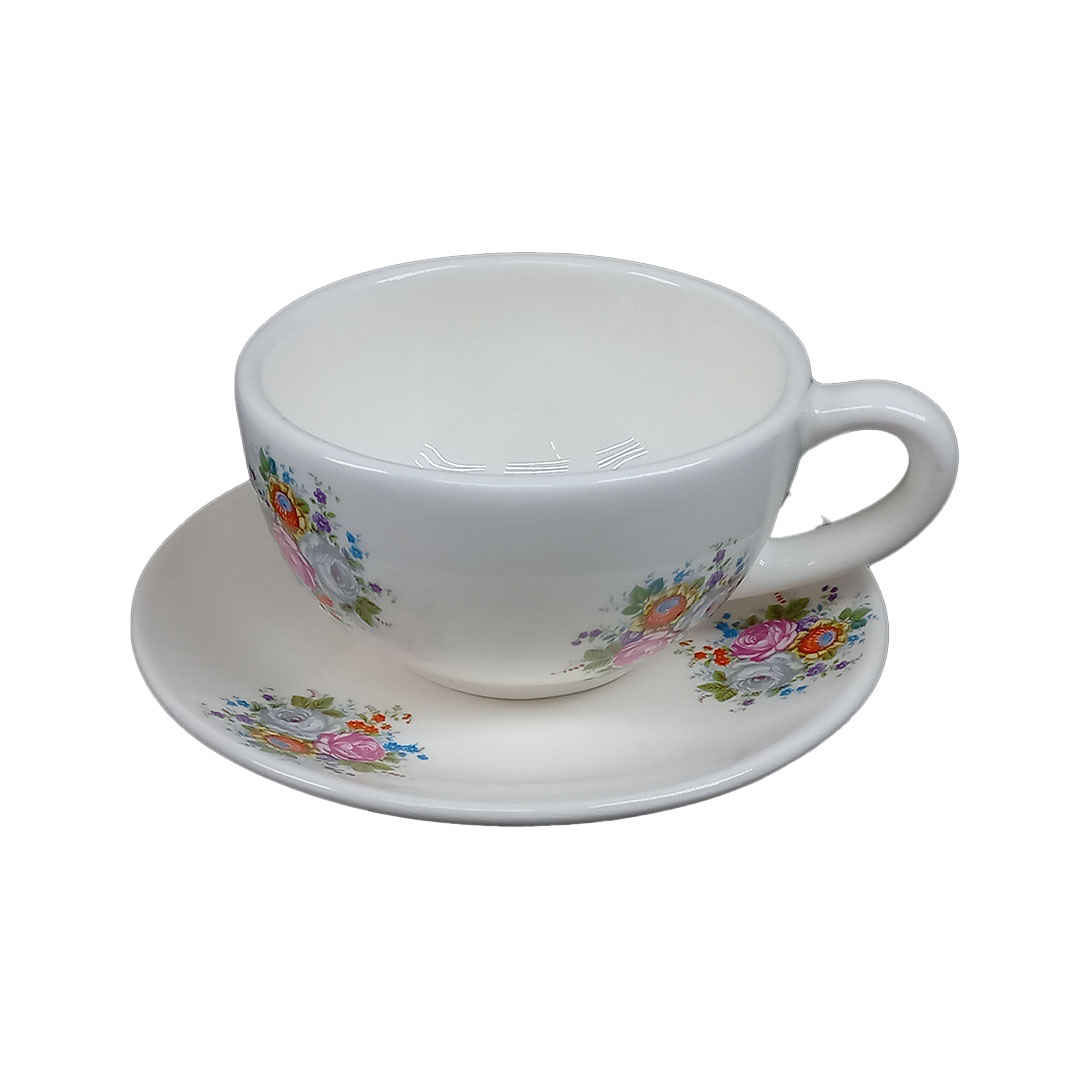 Tasse à Thé Persane avec Soucoupe - Design Céramique Garden