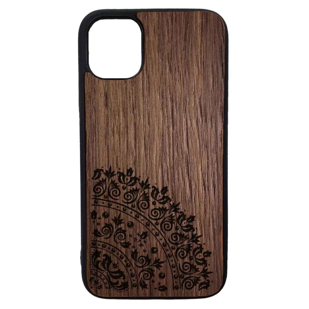 Coque de téléphone en bois inspirée de la Perse pour Samsung et iPhone