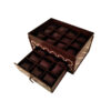 2-Tier Wooden Watch Box with Geometric Design - 21 Slots