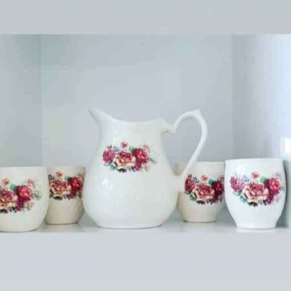 Ensemble Pichet et Tasses en Poterie Fait Main Modèle Sabalan