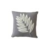 Housse de Coussin Punch Needle - Design Fibres de Coton & Feuille Brodé