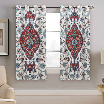 Rideau en velours imprimé avec œillets – Floral Saina
