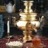 Samovar en laiton persan, théière décorative à charbon 5 litres