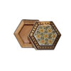 Boîte à bijoux en bois artisanale avec design floral persan Khatam