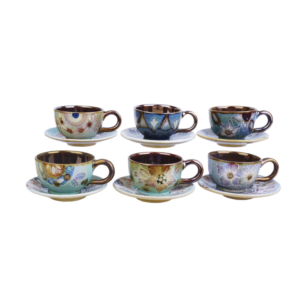 Ensemble de Tasses à Thé Persanes avec Soucoupe - Design Céramique Skakil