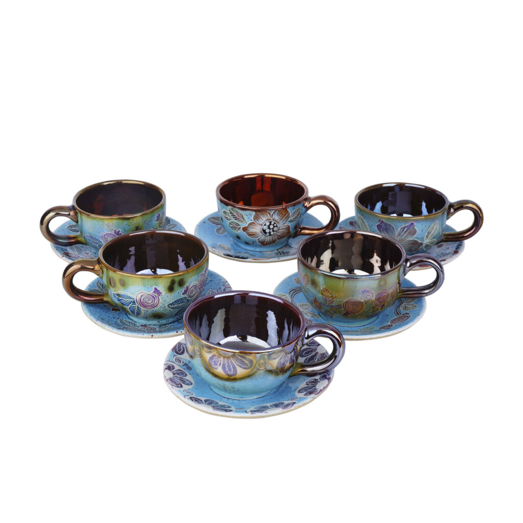 Ensemble de Tasses à Thé Persanes avec Soucoupe - Design Céramique Yasamin