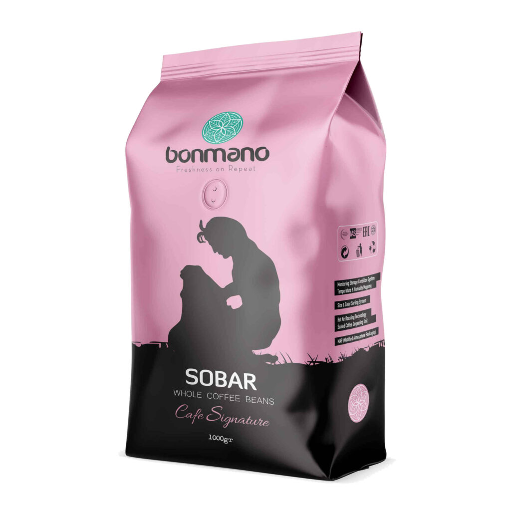 Grains de Café Entiers Fraîchement Torréfiés Bonmano Modèle Sobar 1000 gr