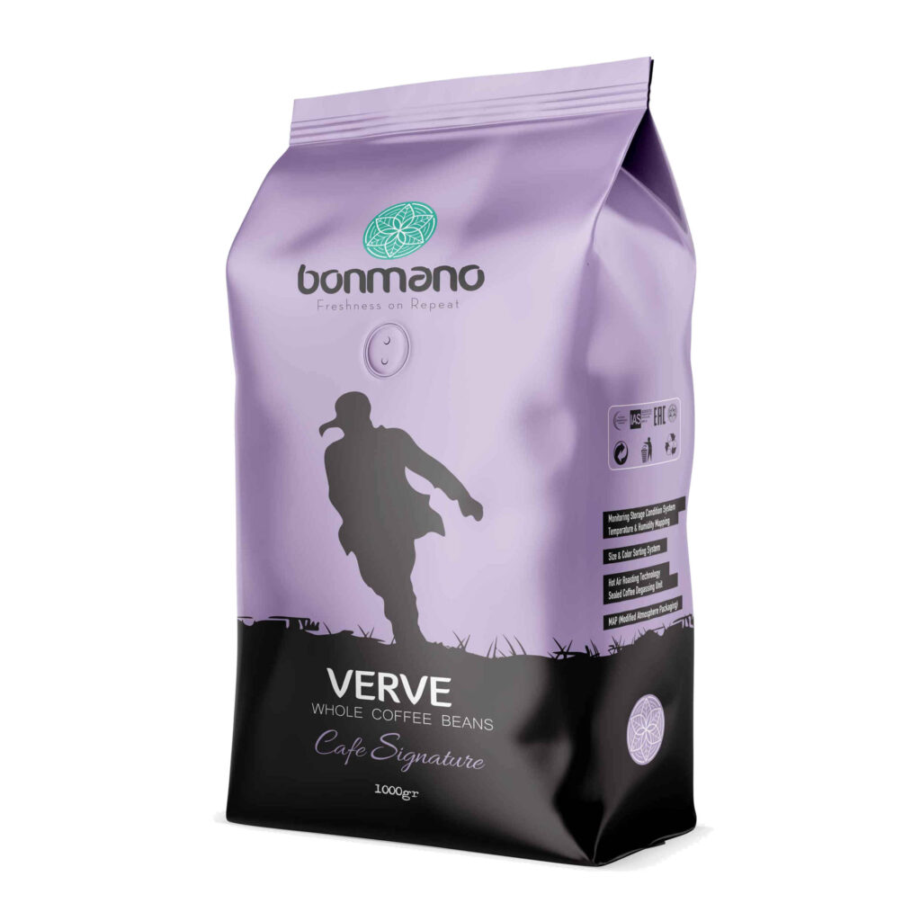 Grains de Café Entiers Fraîchement Torréfiés Bonmano Modèle Verve 1000 gr