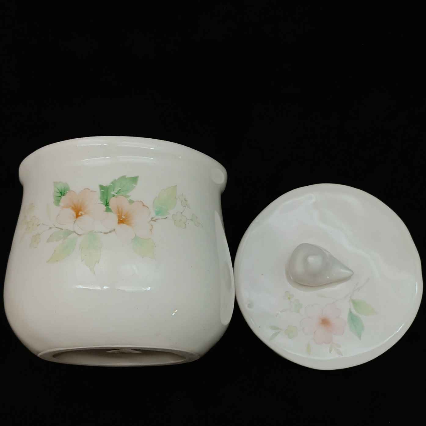 Pot de stockage en céramique – Rangement élégant pour café, thé, et plus, Oiseaux et Fleurs