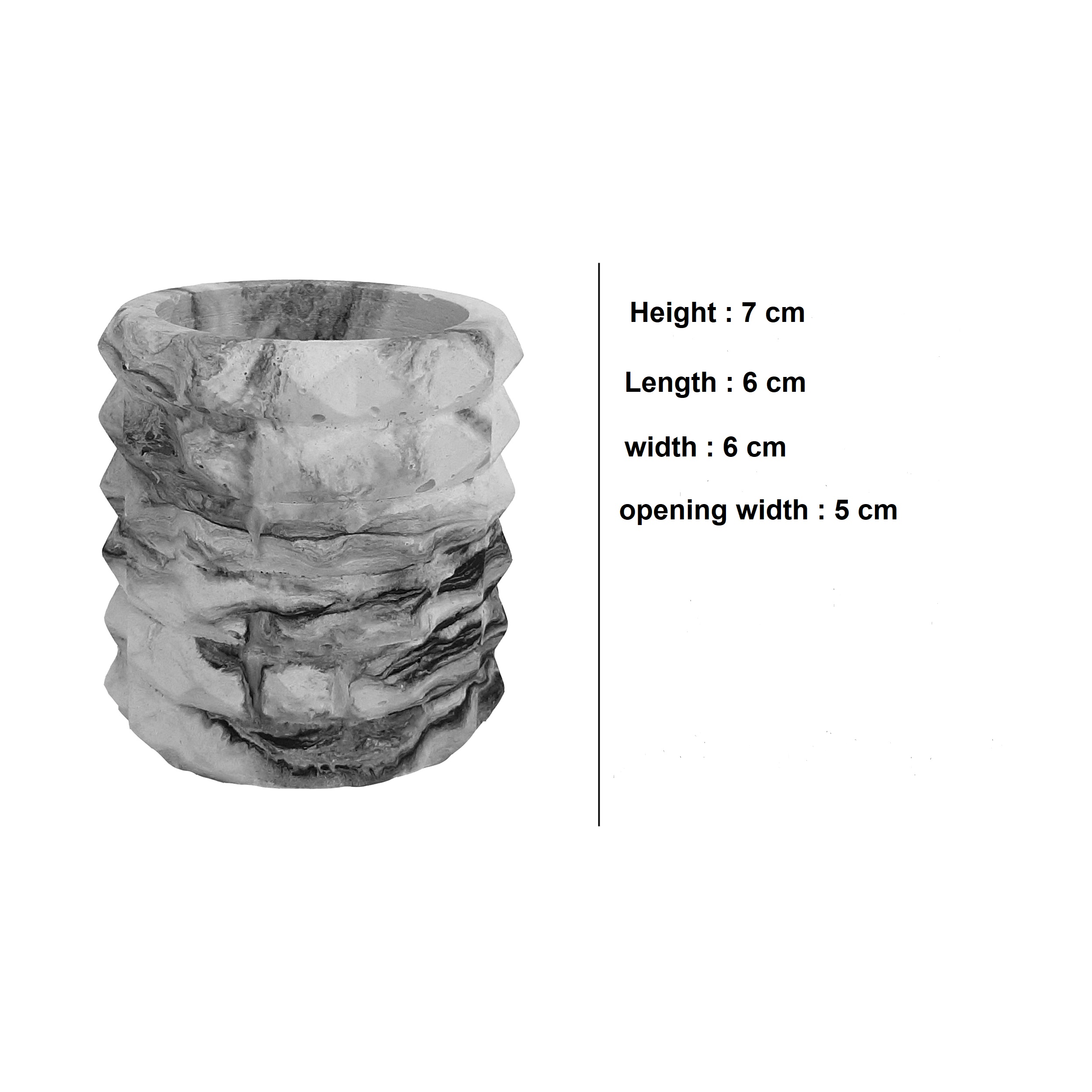 Porte-stylo en béton pour bureau avec design marbré modèle Dana