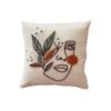 Housse de Coussin Punch Needle - Design Visage Brodé