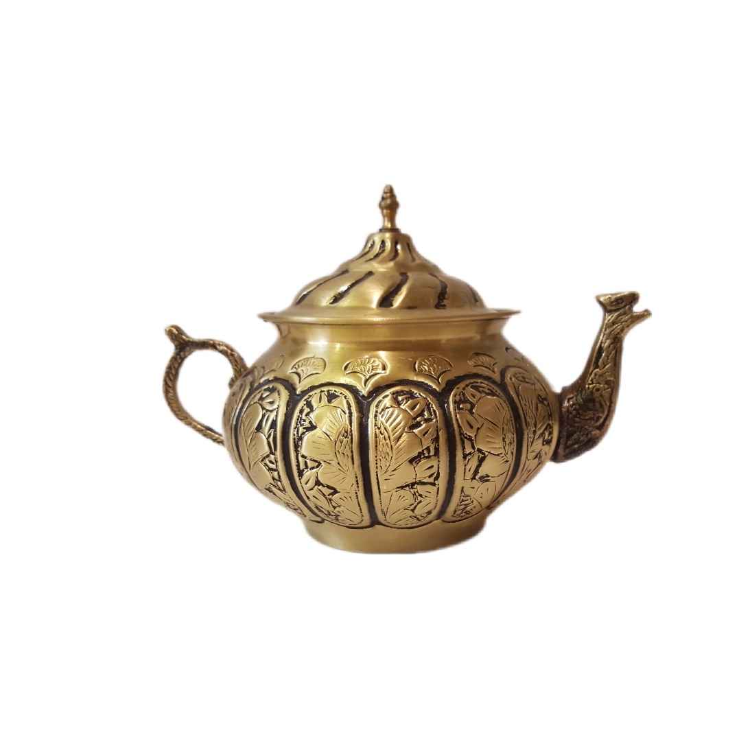 Samovar en laiton persan décoratif pour thé à charbon, motifs floraux, 6 litres