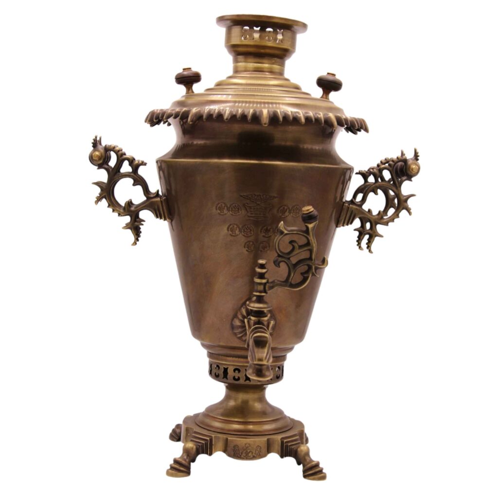 Samovar en laiton persan décoratif pour thé à charbon, 8 litres
