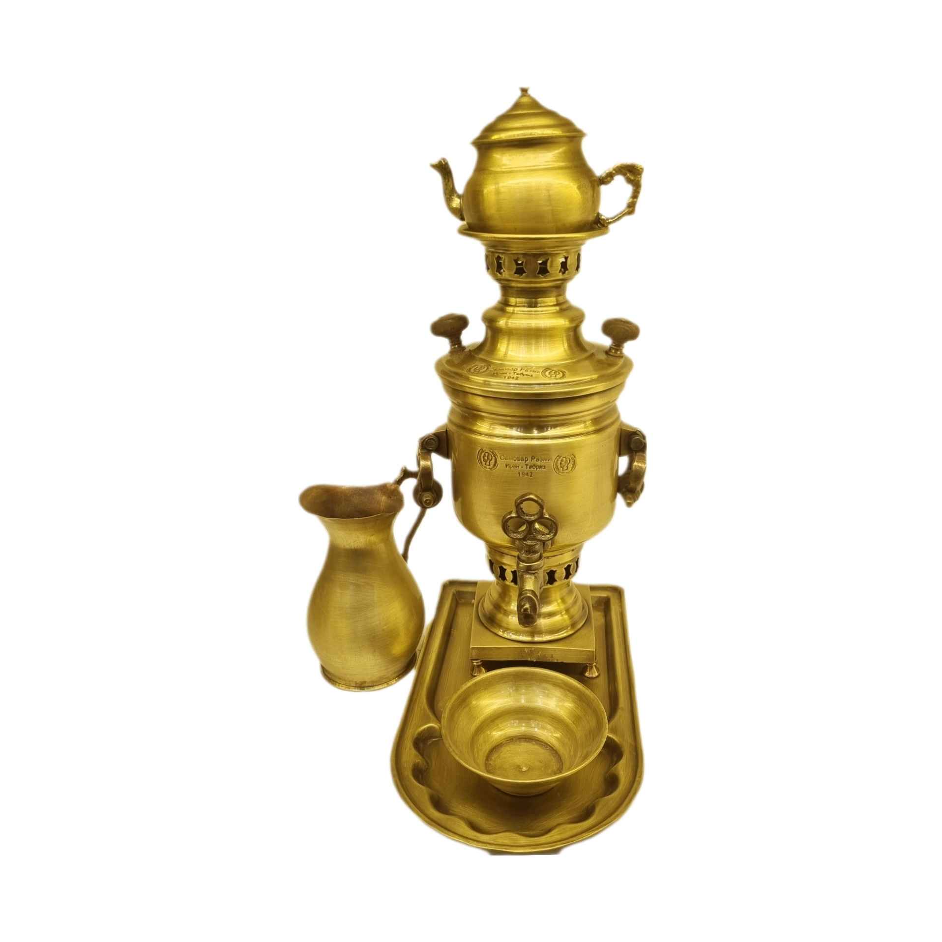 Samovar en laiton persan décoratif pour thé à charbon, 1 litre