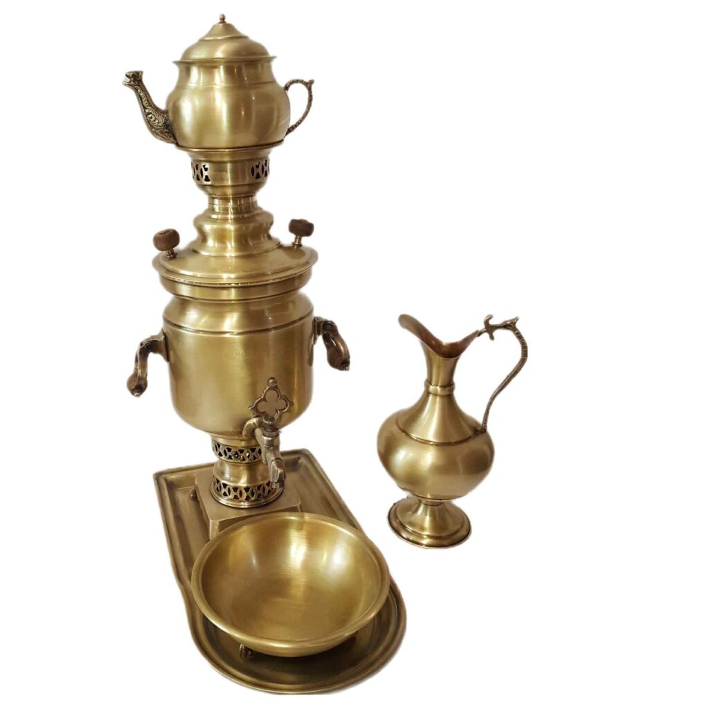 Samovar en laiton persan décoratif pour thé à charbon, 3 litres