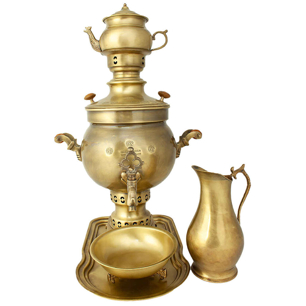 Samovar en laiton persan décoratif pour thé à charbon, 4,5 litres