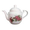 Théière de service en porcelaine blanche avec motif floral Gole Sorkh