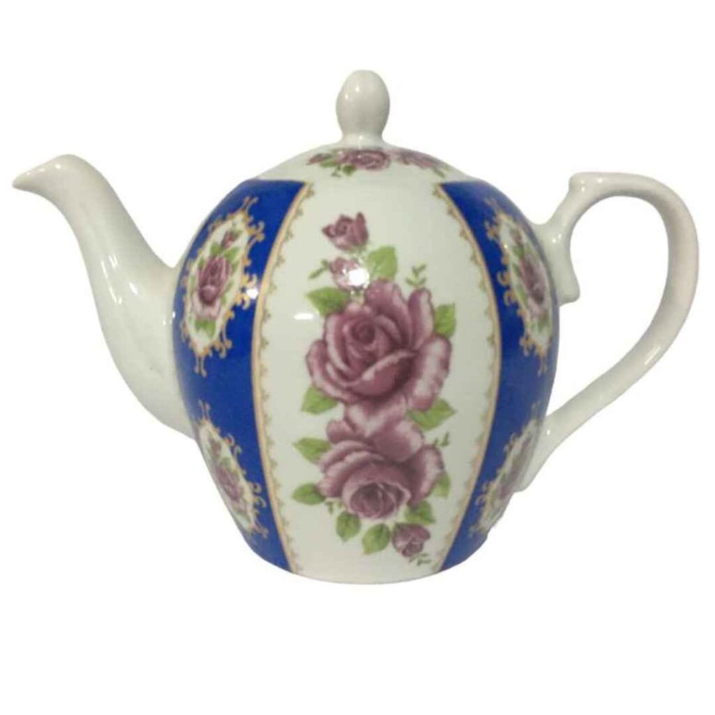 Théière de service en porcelaine blanche avec design floral Kiana