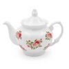 Théière de service en porcelaine blanche avec motif floral Resmont