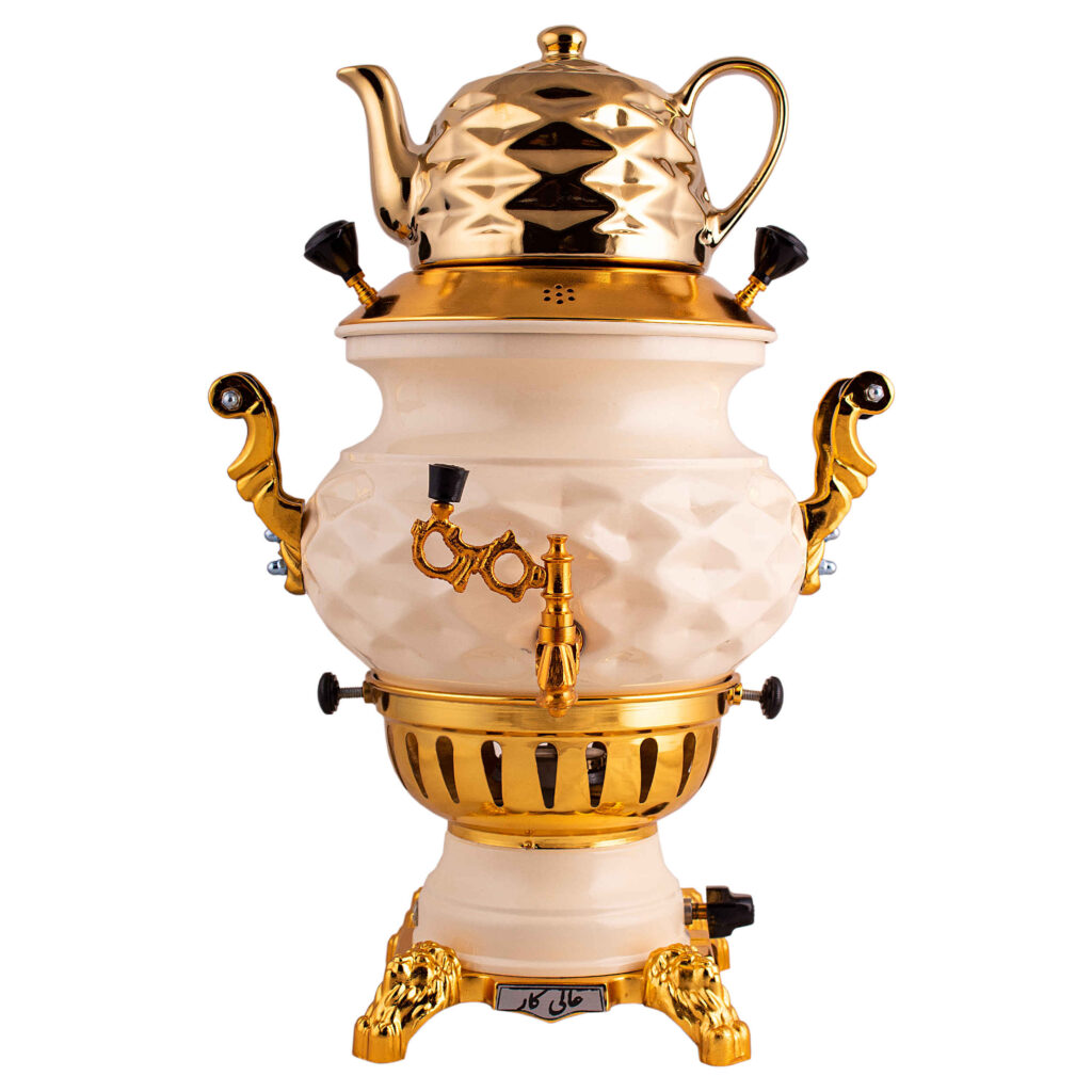 Samovar à gaz avec théière Design géométrique moderne Modèle Afrina 6 Litres