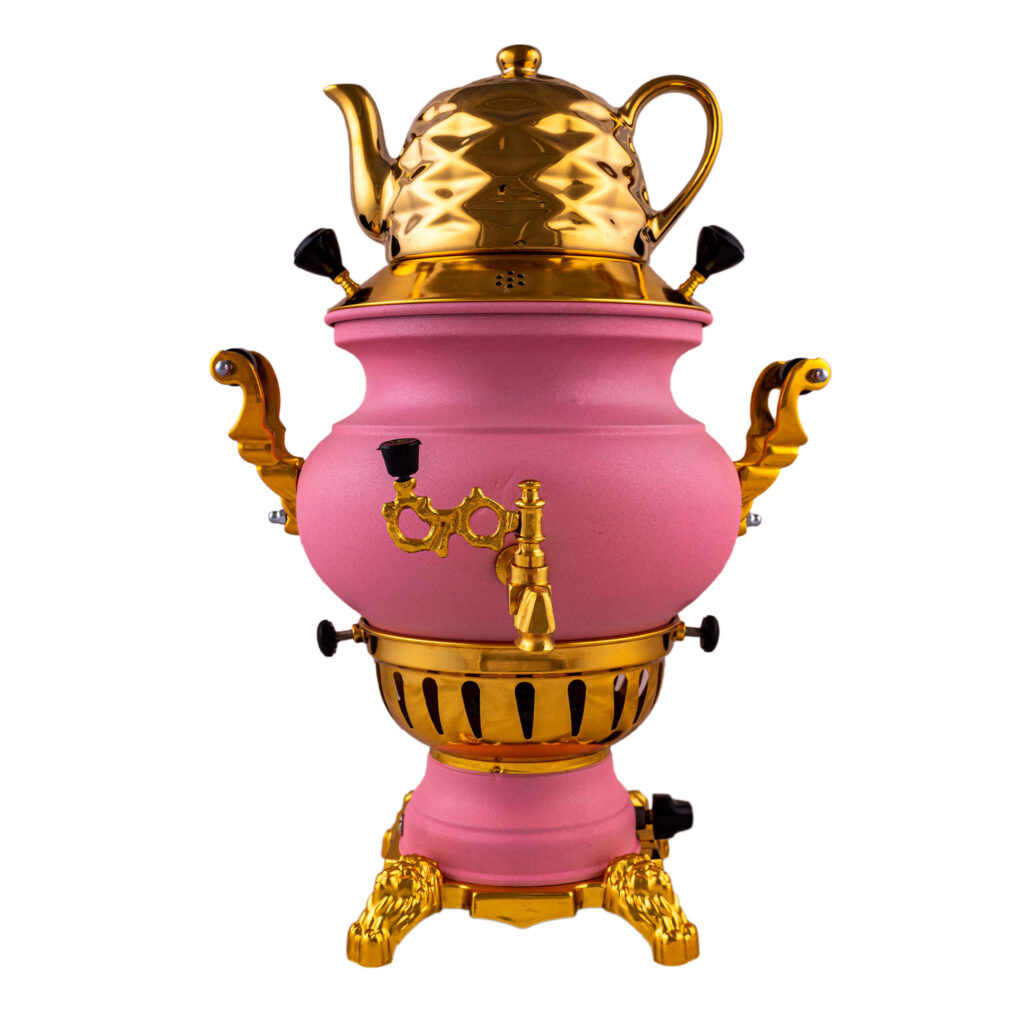 Samovar à gaz avec théière Design géométrique moderne Modèle Adasi 6 Litres