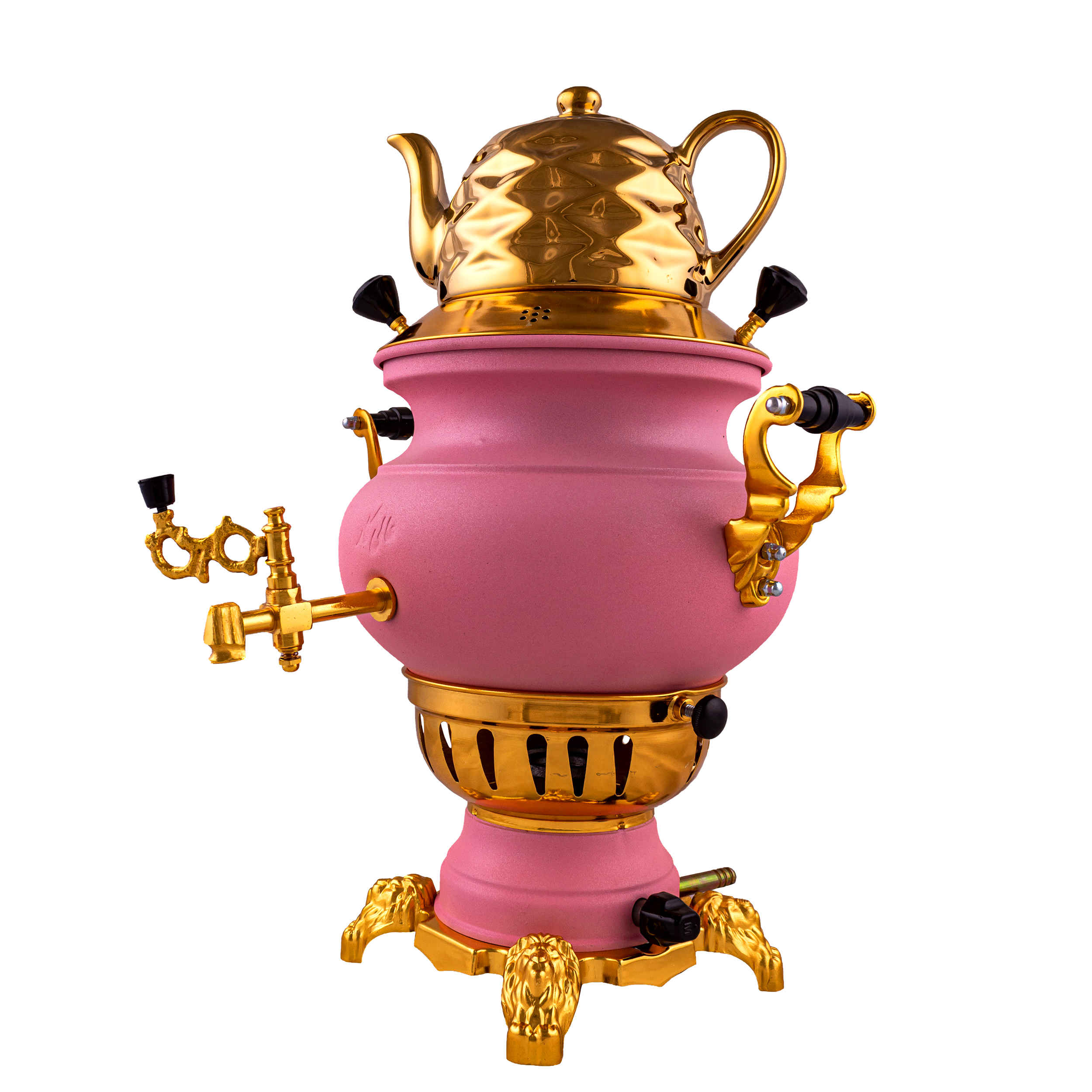 Samovar à gaz avec théière Design géométrique moderne Modèle Adasi 6 Litres