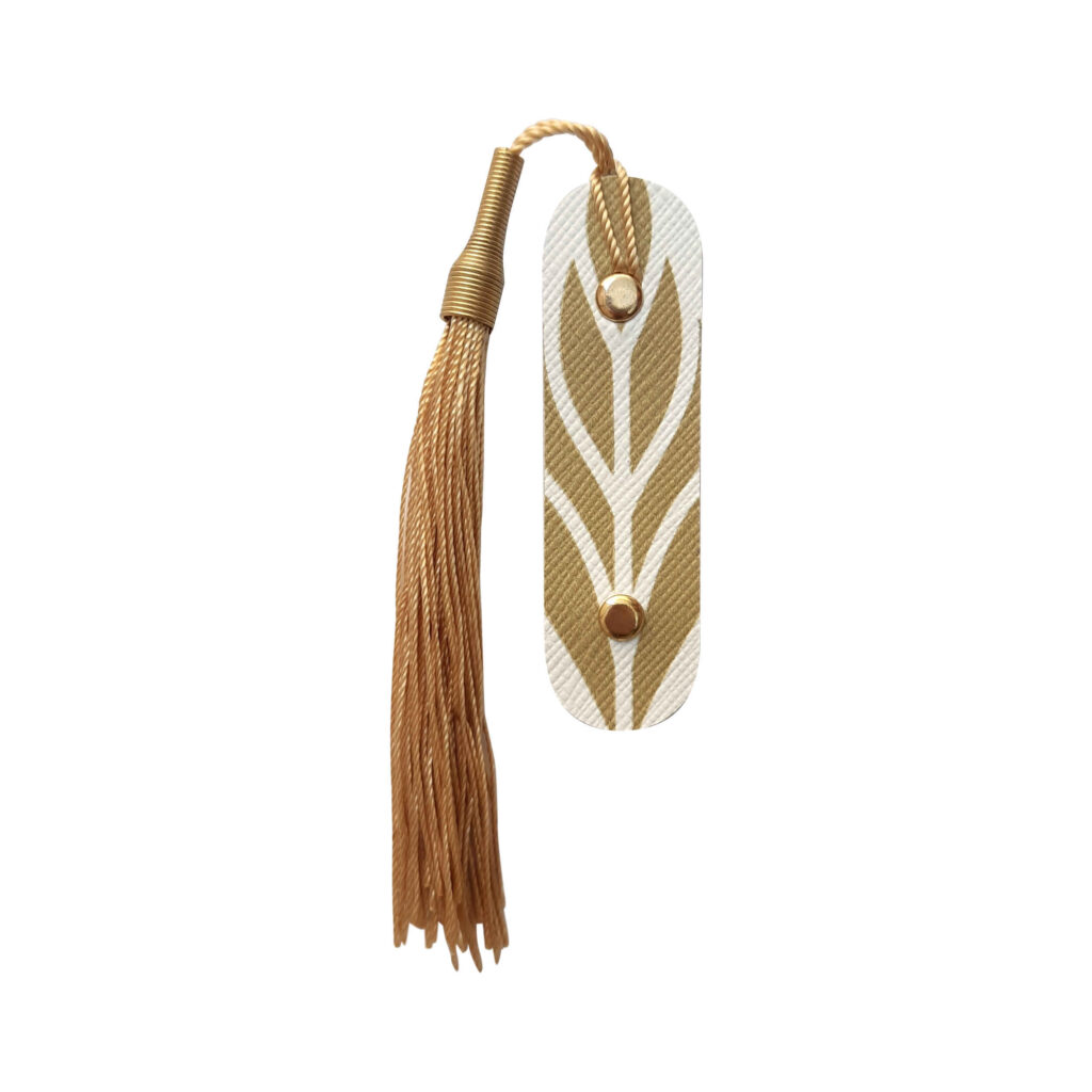 Marque-page en cuir doré – Modèle Barg