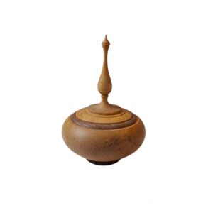 Bol à sucre en bois fait main avec couvercle – Style rustique Afra