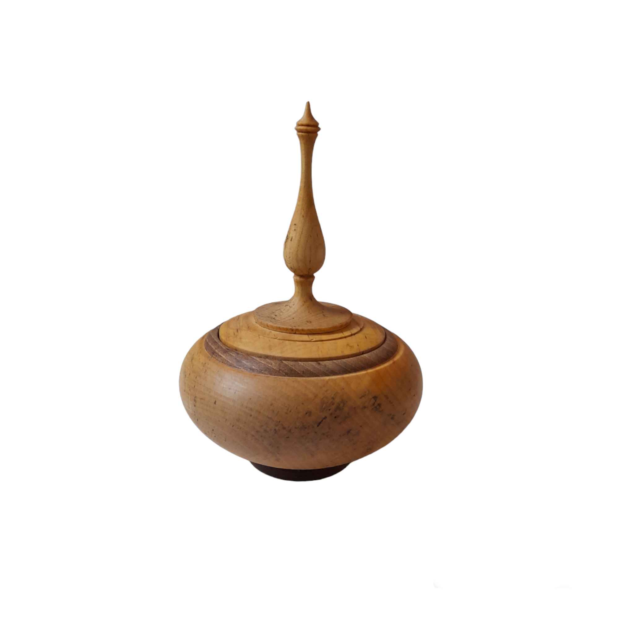 Bol à sucre en bois fait main avec couvercle - Style rustique Afra