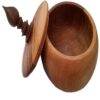 Bol à sucre en bois fait main avec couvercle - Style rustique Bahar