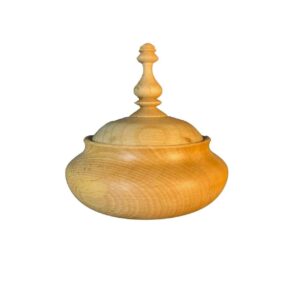 Bol à sucre en bois fait main avec couvercle – Style rustique Bayan
