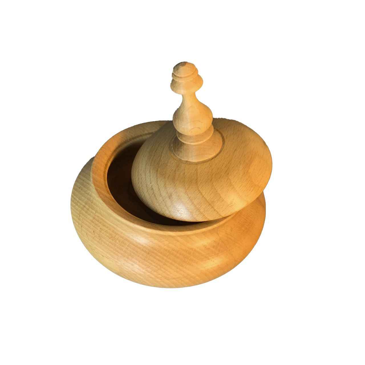 Bol à sucre en bois fait main avec couvercle – Style rustique Bayan