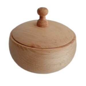 Bol à sucre en bois fait main avec couvercle – Style rustique Rush