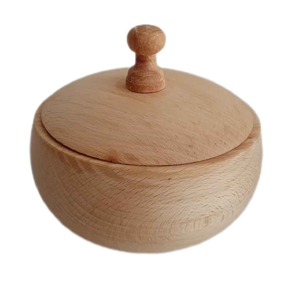 Bol à sucre en bois fait main avec couvercle - Style rustique Rush