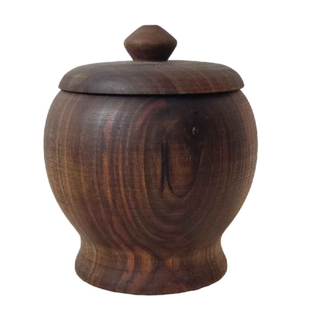 Bol à sucre en bois fait main avec couvercle - Style rustique Saye