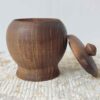 Bol à sucre en bois fait main avec couvercle - Style rustique Saye