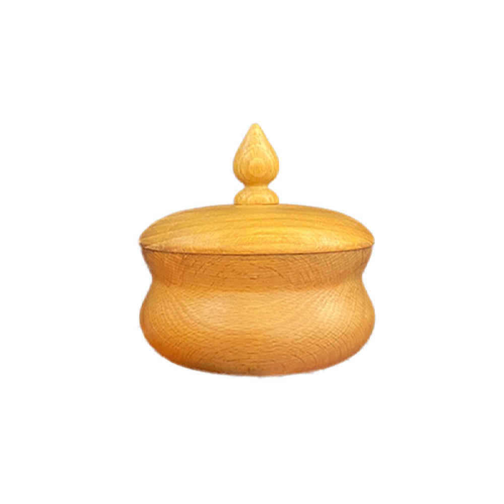 Bol à sucre en bois fait main avec couvercle - Style rustique Vania