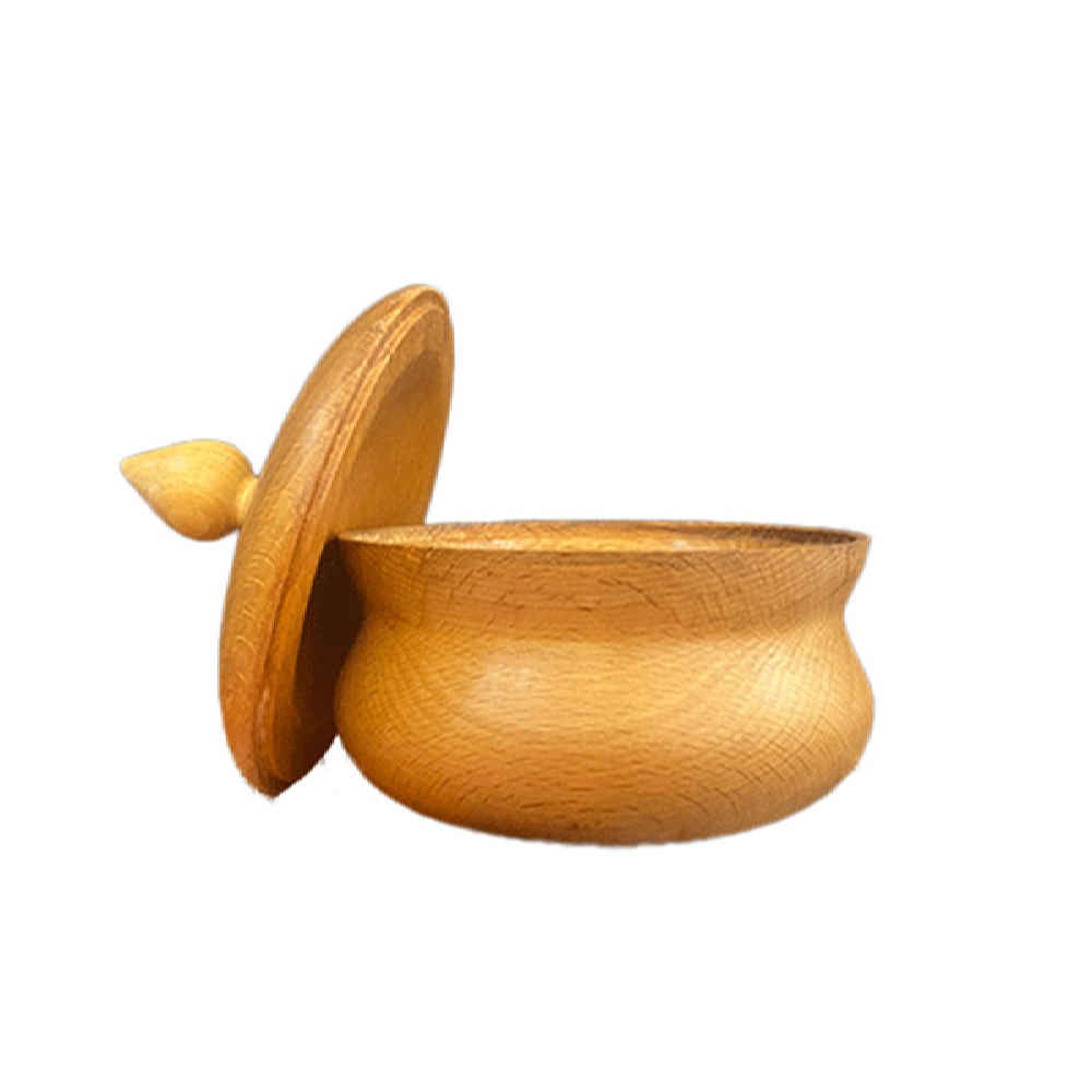 Bol à sucre en bois fait main avec couvercle – Style rustique Vania