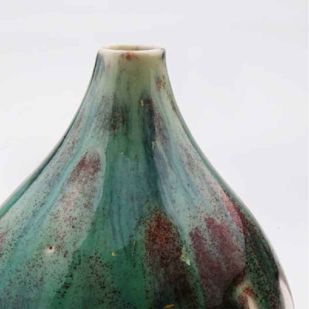 Vase à tige unique en poterie – Fait main, cadeau esthétique avec design à glaçure dégoulinante.