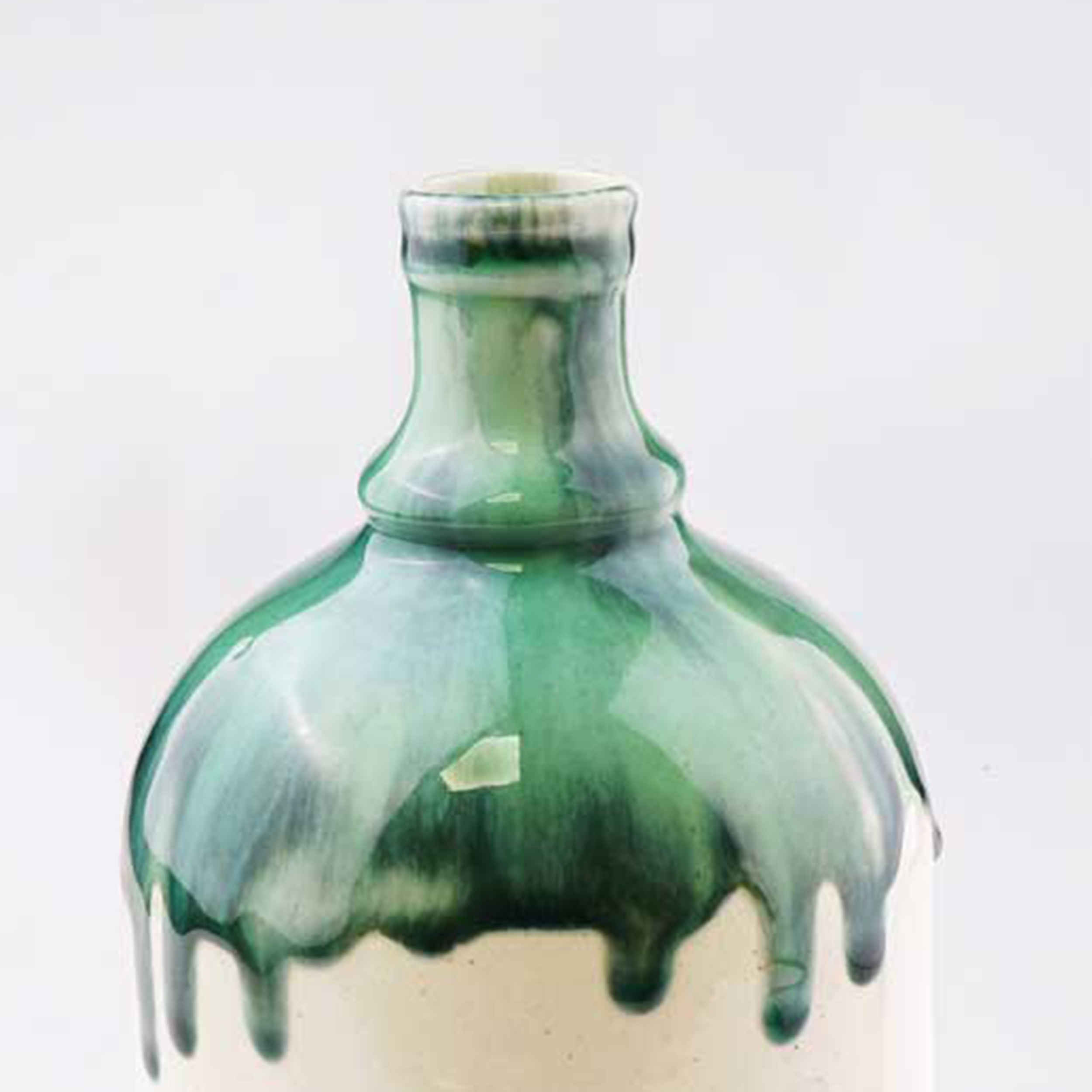 Vase à bourgeons en poterie fait main, adapté pour cadeau ou déco, design à glaçure dégoulinante.