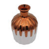 Vase à tige unique en poterie fait main, design à glaçure dégoulinante, couleur marron.