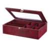 Leather Watch Box with Sunglasses Compartment and Suede Lining