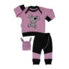Ensemble de chemises à manches longues motif lapin modèle Girlish (3 pièces)