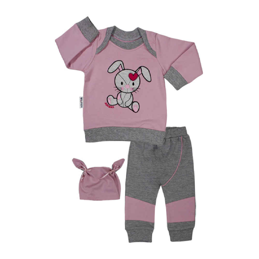 Ensemble de chemises à manches longues motif lapin modèle Girlish (3 pièces)