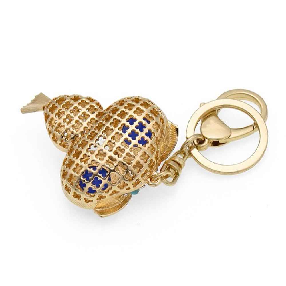 Porte-clés Métal Hibou – Design Œil Bleu