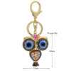 Porte-clés Métal Hibou - Design Œil Bleu