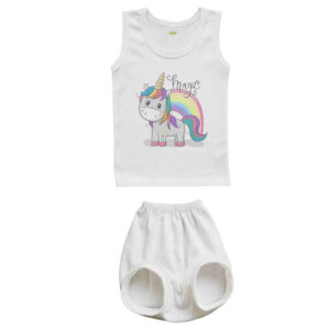 Ensemble Débardeur et Short pour Nouveau-né – Modèle Licorne Magique