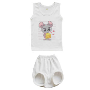 Ensemble Débardeur et Short pour Nouveau-né – Modèle Souris