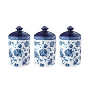 Bocal en porcelaine pour la cuisine Modèle Fleur Cruet, Ensemble de 3